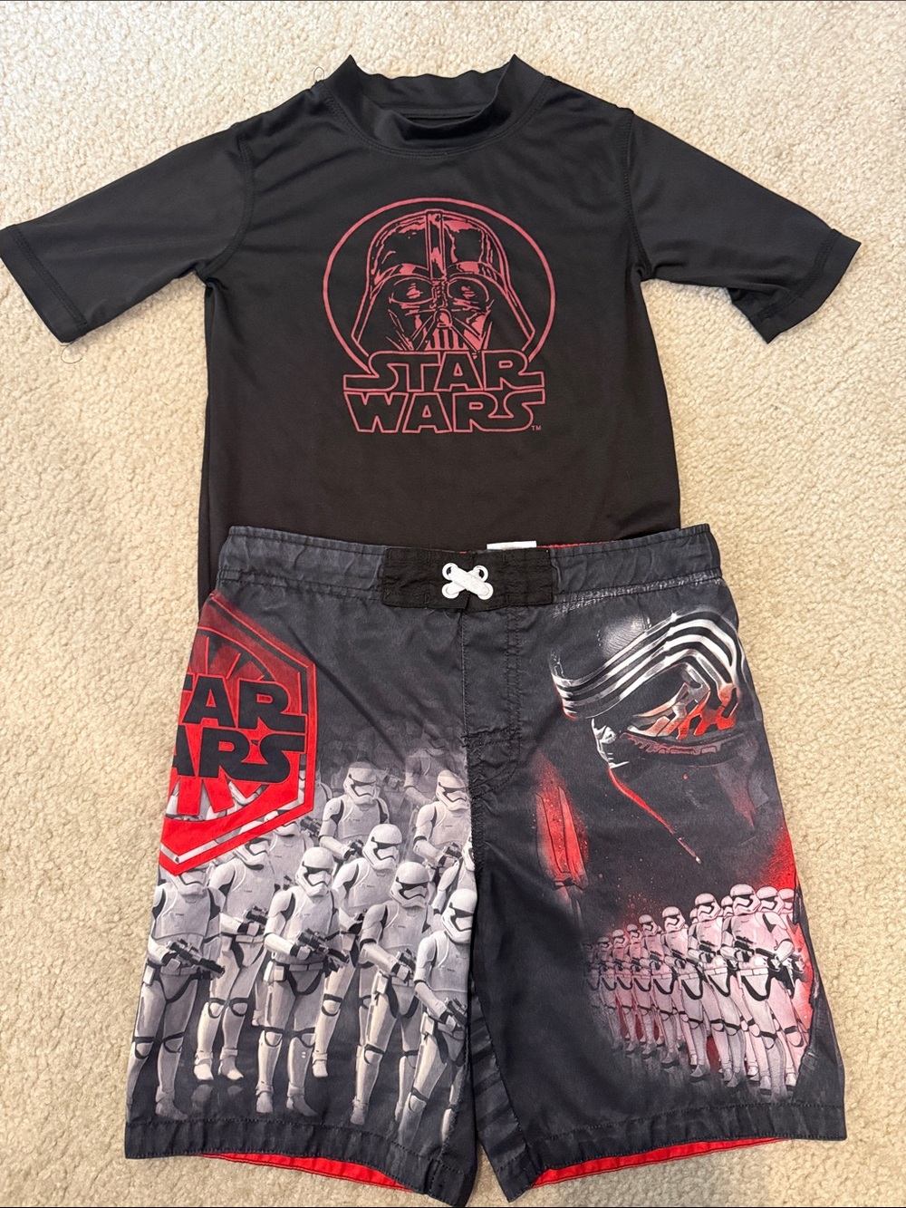 Disney Star Wars Boys Swim Shorts and Swim Shirt